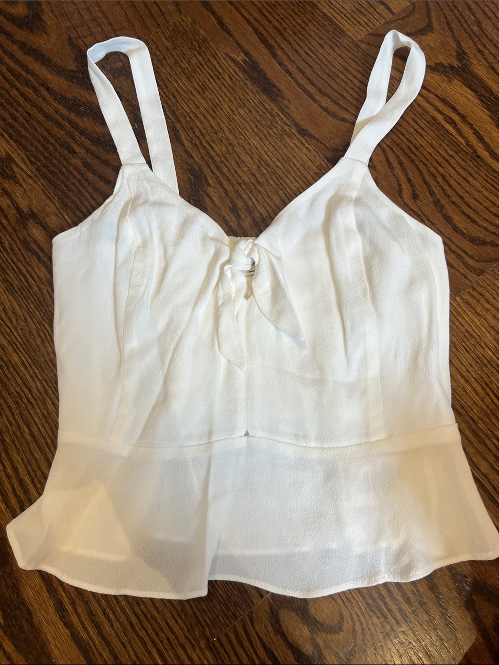 Wilfred White Tie-Front Peplum Cami